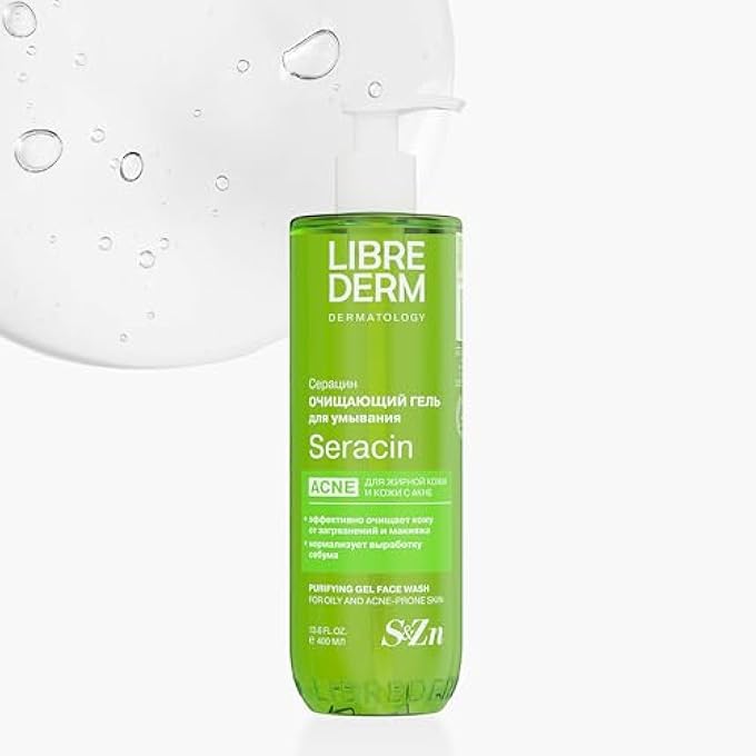 LIBREDERM SERACIN PURIFYING FOAMING FACIAL GEL CLEANSER, HYDRATING FACE WASH FOR OILY SKIN, REMOVES MAKEUP 400ML - Image 1
